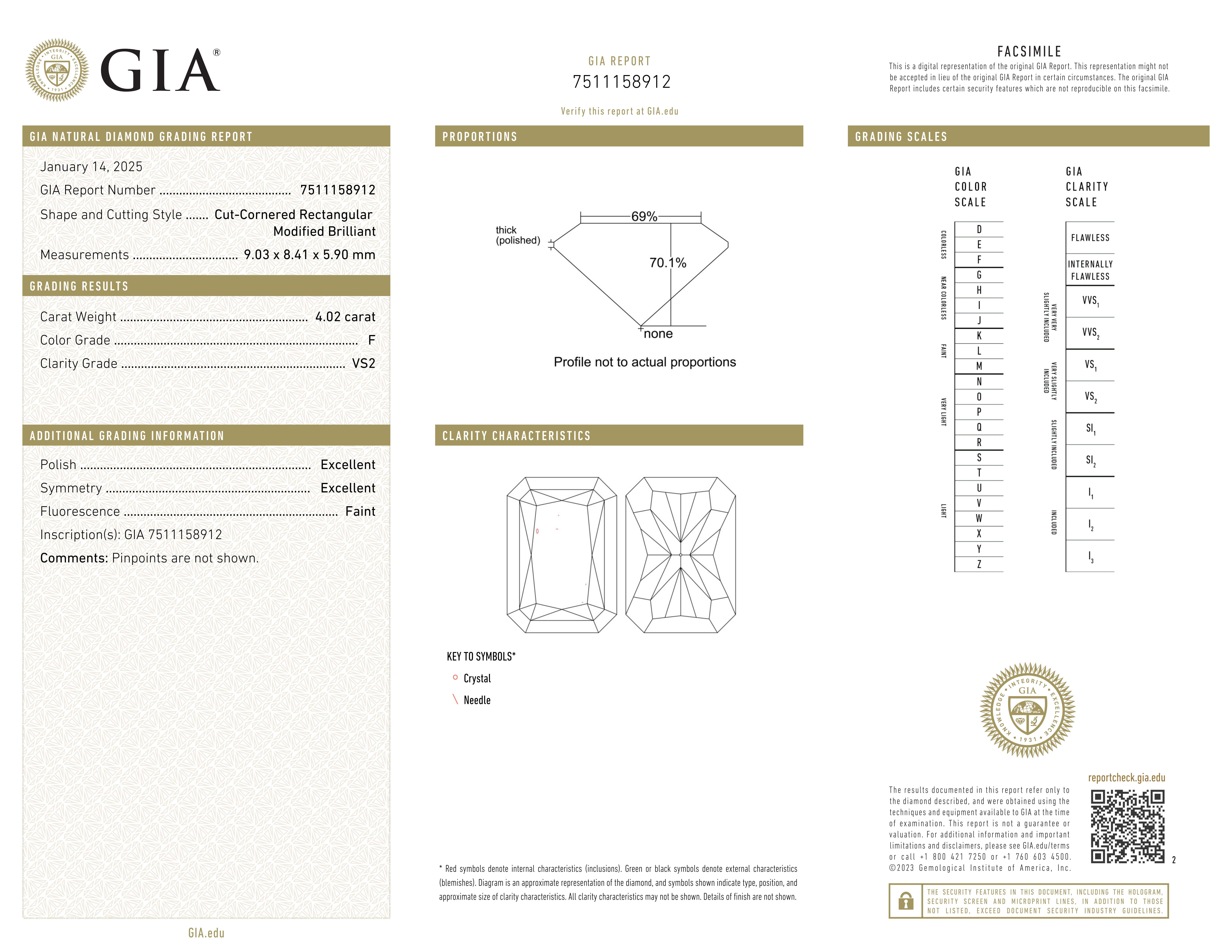 Radiant Cut GIA Certified 4 Carat Radiant Shape Diamond Platinum Engagement Ring For Sale