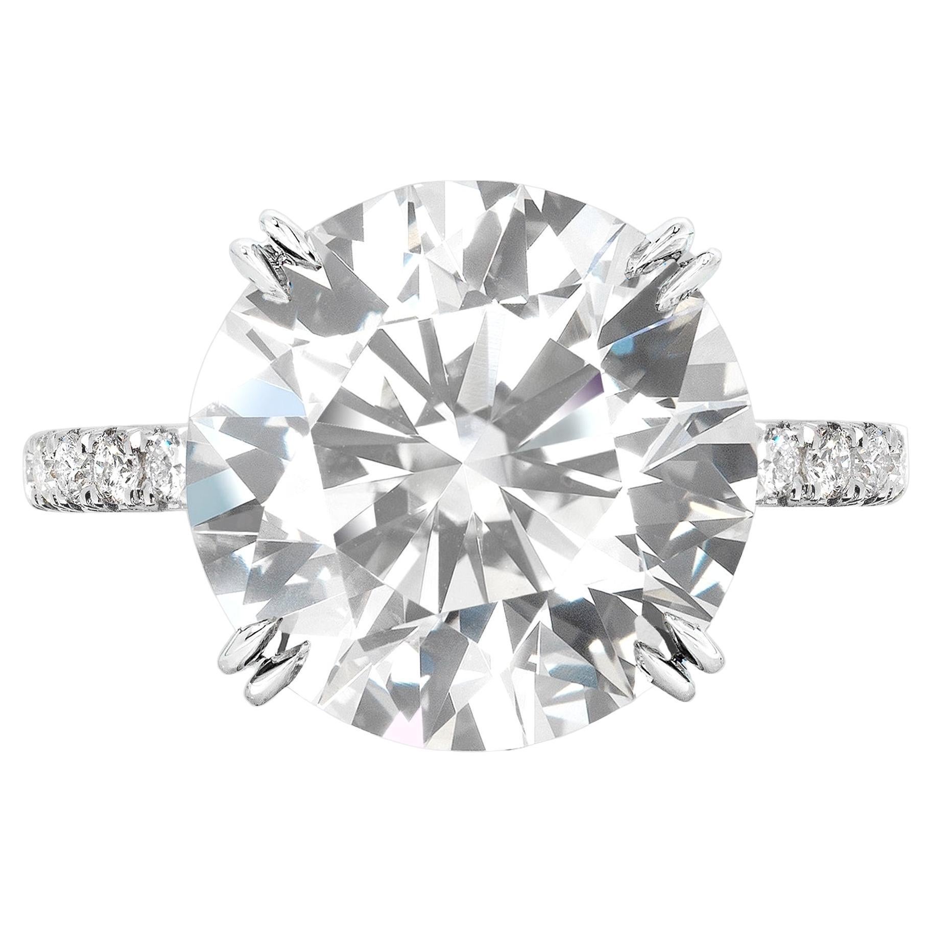 GIA Certified 4.20 Carat Round Brilliant Cut Diamond Ring 