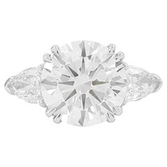 GIA Certified 4 Carat Round Brilliant Cut Diamond Ring