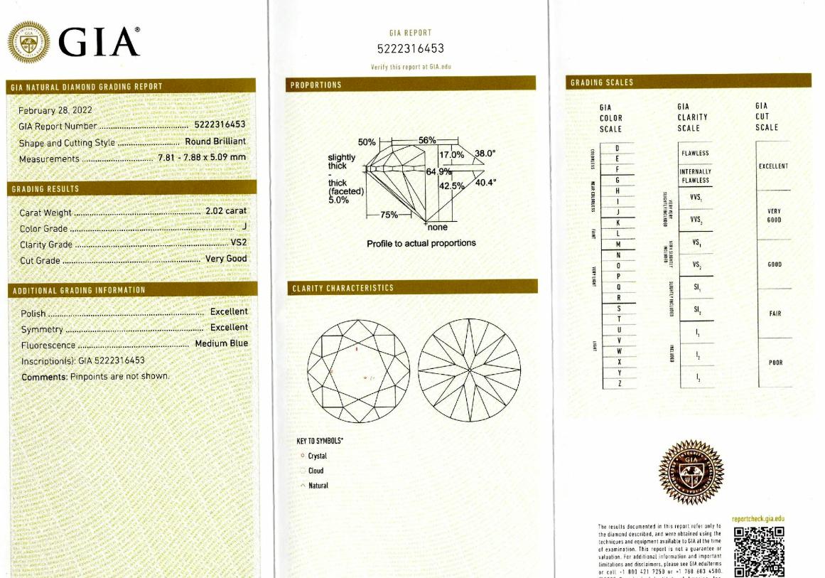 GIA Certified 4 Carat Round Brilliant Diamond Drop Earrings in 18K Two-Tone Gold In New Condition For Sale In Chicago, IL