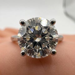 GIA Certified 4 Carat Round Brilliant Diamond Engagement Ring