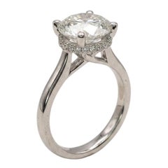 GIA Certified 4 Carat Round Brilliant Diamond Engagement Ring
