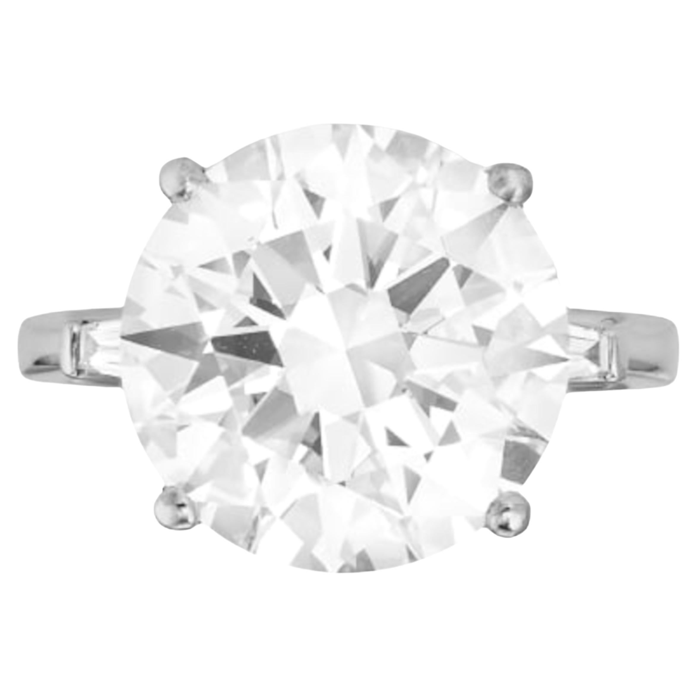 GIA Certified 4 Carat Round Cut Diamond Platinum Ring