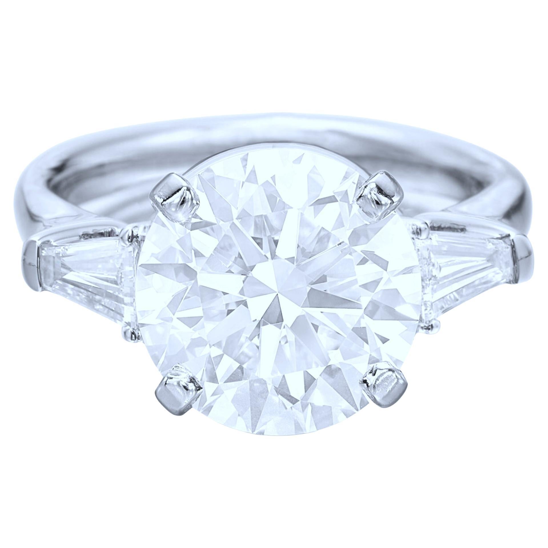 Exquisiter GIA-zertifizierter 4.03 Karat Diamantring mit dreifachem Ausgezeichnetem Rundschliff