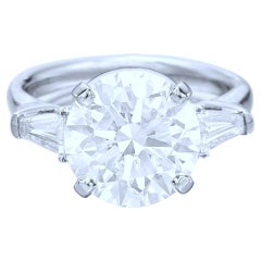 Exquise bague de 4.03 carats certifiée par le GIA, de taille ronde et de triple taille excellente