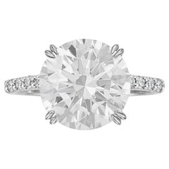 Bague à diamants ronds de 4 carats certifiés GIA