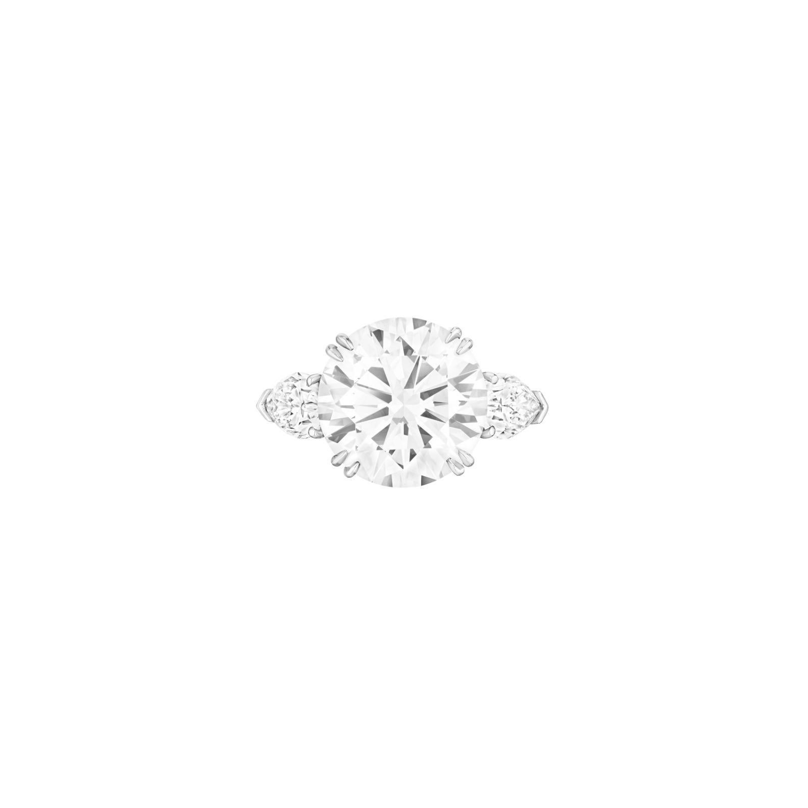Contemporary GIA Certified 4 Carat Round Diamond Solitaire Platinum Ring FLAWLESS D COLOR For Sale