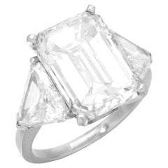 GIA Certified 4 Carat E VVS2 Emerald Cut Diamond Engagement Platinum Ring (bague de fiançailles en platine)