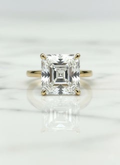 GIA Certified 4 Carat Square Emerald Cut Diamond Ring – Internally Flawless