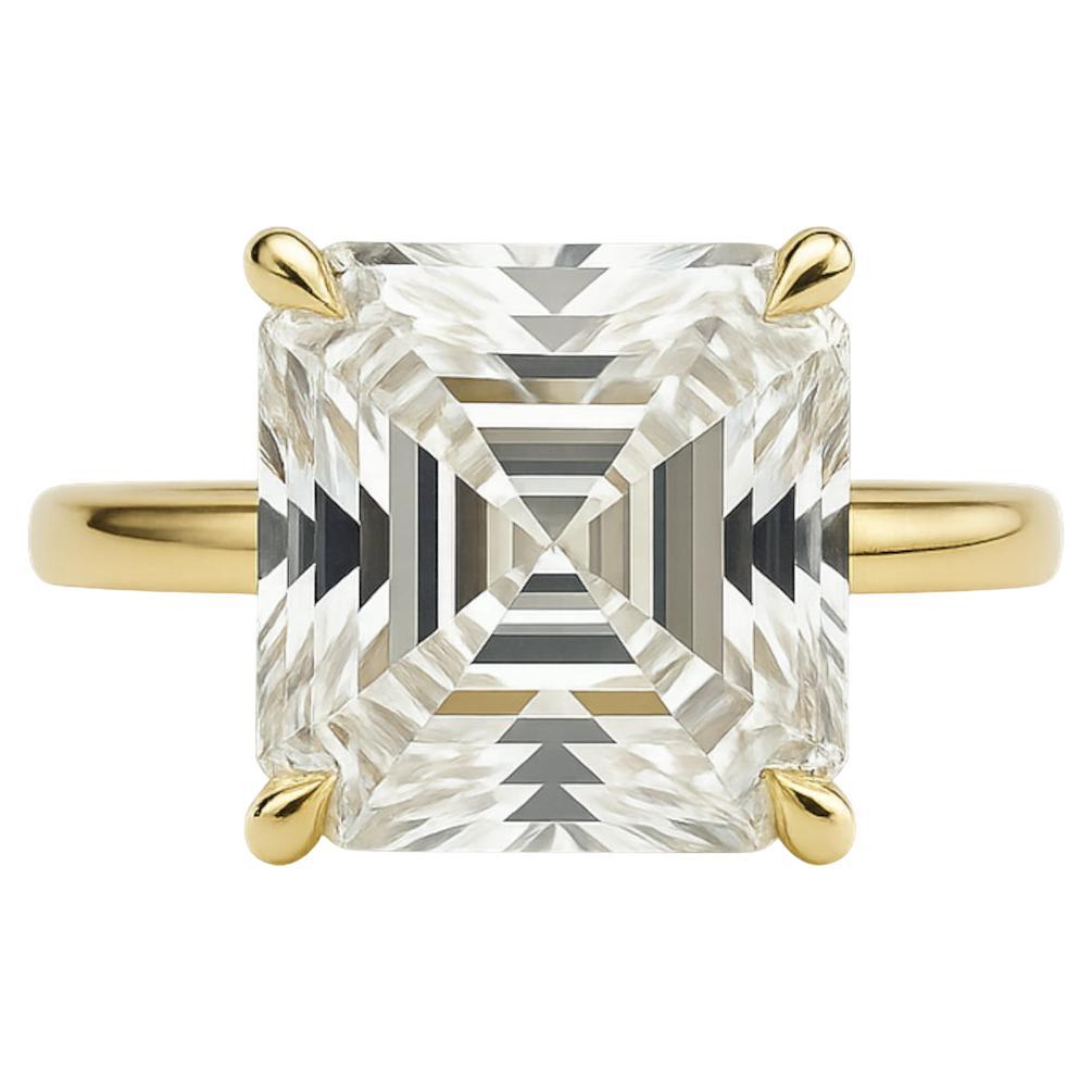 GIA-zertifizierter 4-karätiger Diamantring mit quadratischem Smaragdschliff - innerlich fehlerfrei im Angebot