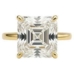 GIA Certified 4 Carat Square Emerald Cut Diamond Ring – Internally Flawless