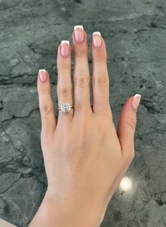 GIA Certified 4.05 Carat Asscher Cut Diamond Solitaire Ring in 18K Yellow Gold