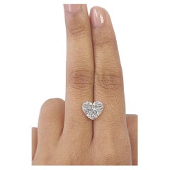 GIA Certificato 4 Carati Colore G VVS2 Chiarezza Diamante solitario a forma di cuore XX-N