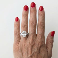 GIA Certified 4 Ct. Carat Oval Diamond Trillion Side Ring