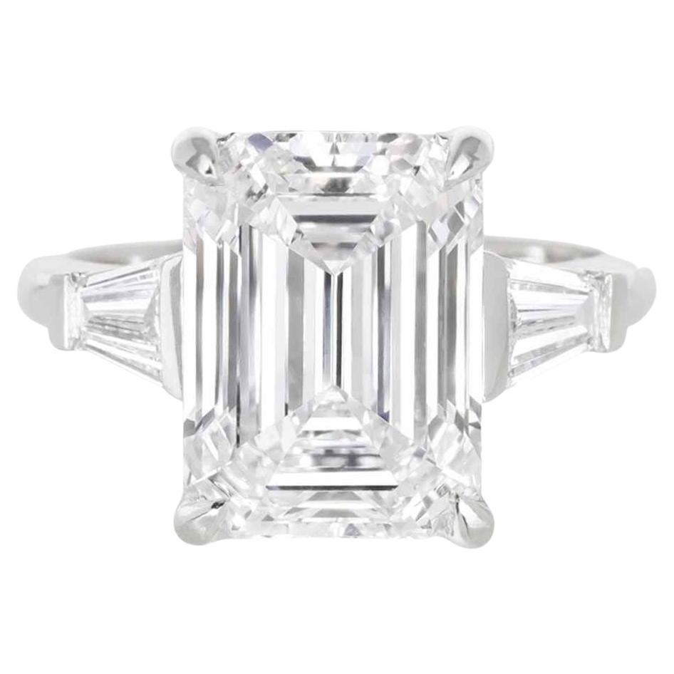 GIA Certified 6 Carat G Color VS Clarity Emerald Cut Diamond 18k White