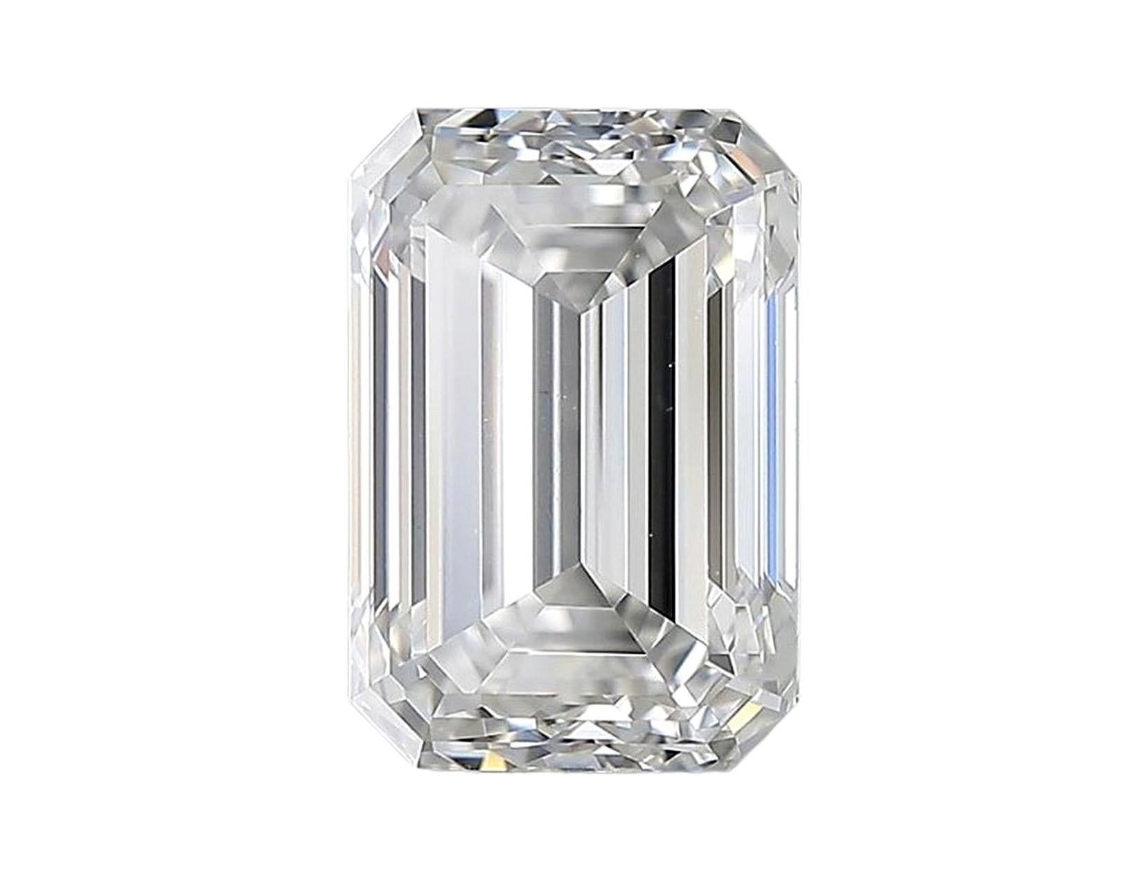 Contemporary GIA Certified 4.01 Carat Emerald Cut Diamond D Color VVS2 Clarity Platinum Ring For Sale