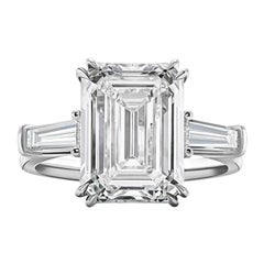 GIA zertifiziert 4,01 Karat Smaragdschliff Diamant F Farbe VS1 Klarheit Platin Ring