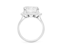 GIA Certified 4 Ct. Emerald Diamond Platinum Engagement Ring