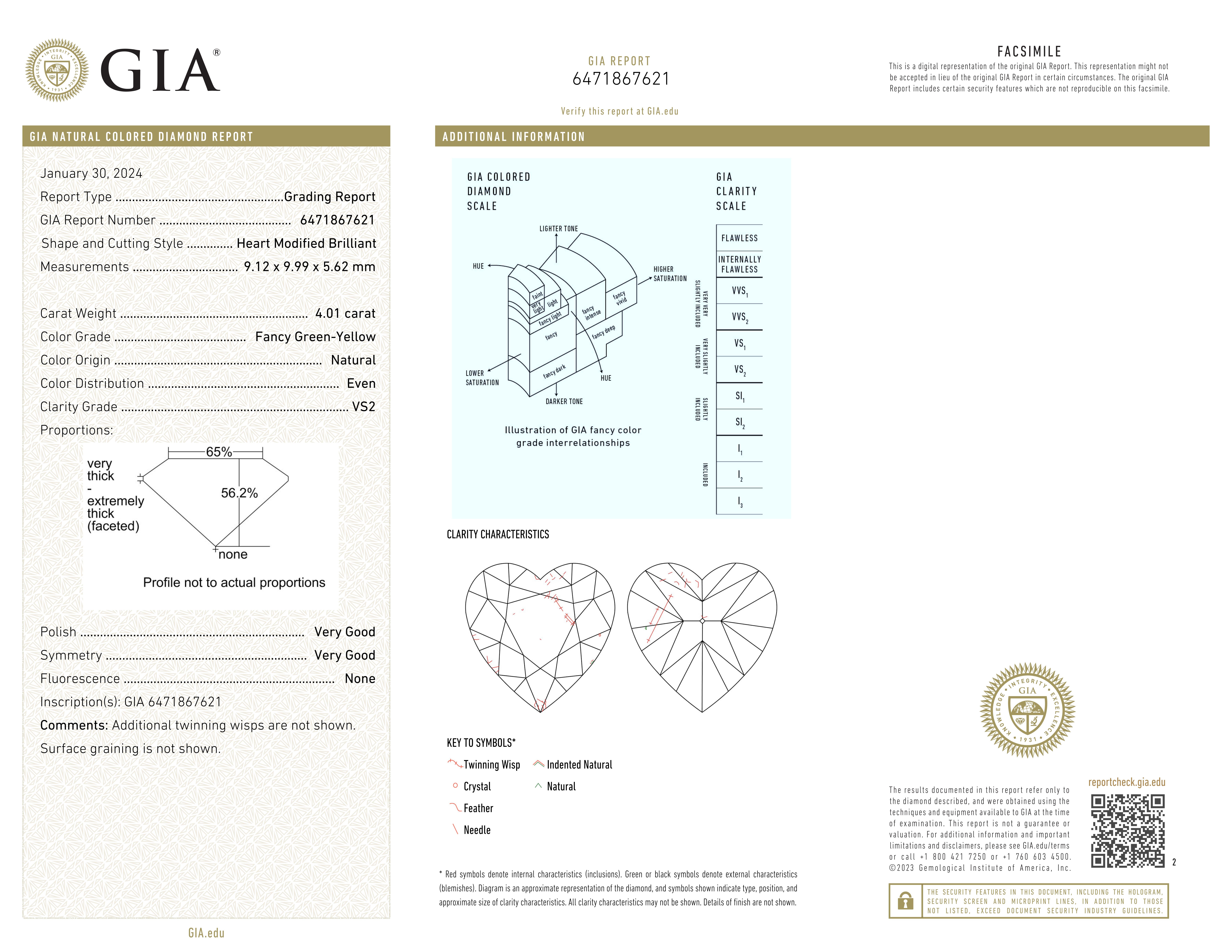 Certifié GIA, 4 ct. Bague de fiançailles avec un diamant jaune et vert  Bague Neuf - En vente à Chicago, IL