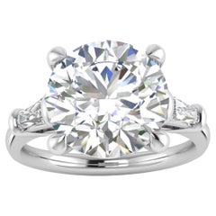 GIA Certified 4 Ct. Round Brilliant Cut Diamond Solitaire Ring