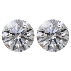 GIA Certified 4 Ct Round Brilliant Cut Diamond Studs INTERNALLY FLAWLESS