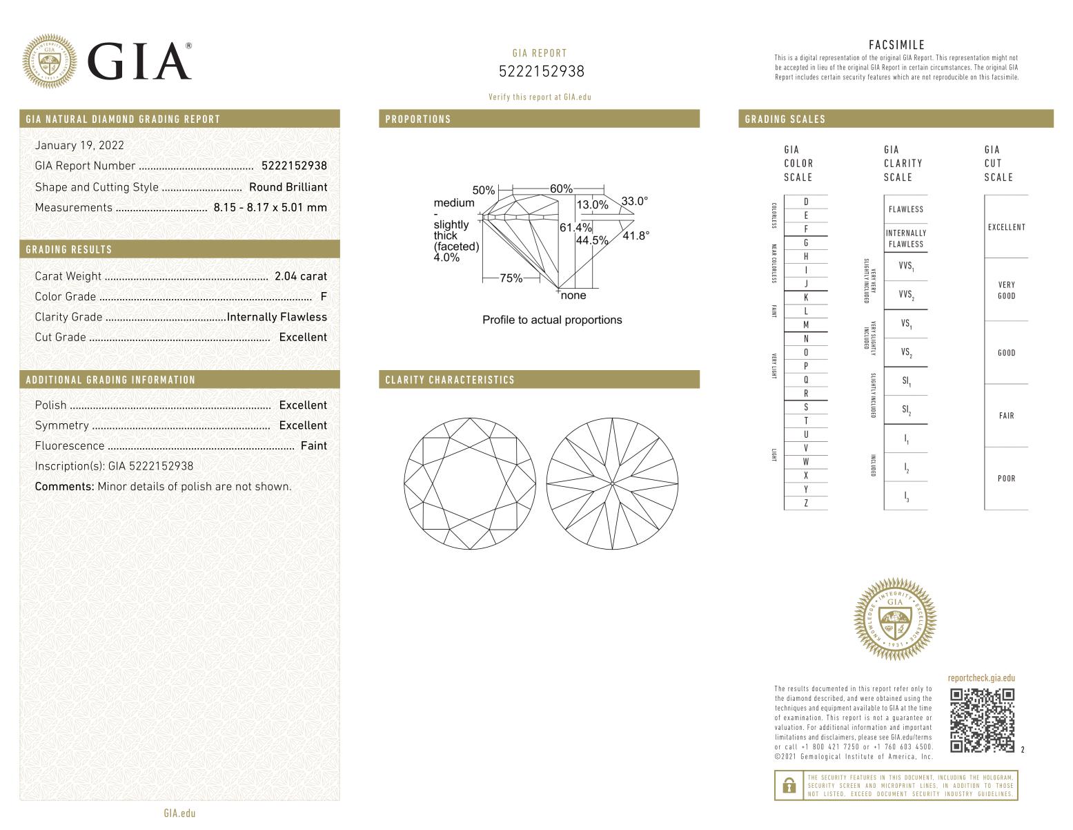 GIA-zertifizierte 4 Karat runde Diamant-Ohrstecker im Brillantschliff I FLAWLESS im Zustand „Neu“ im Angebot in Rome, IT