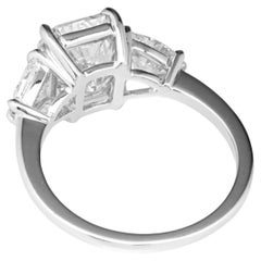 GIA Certified 4 Cushion Cut Diamond Platinum Ring