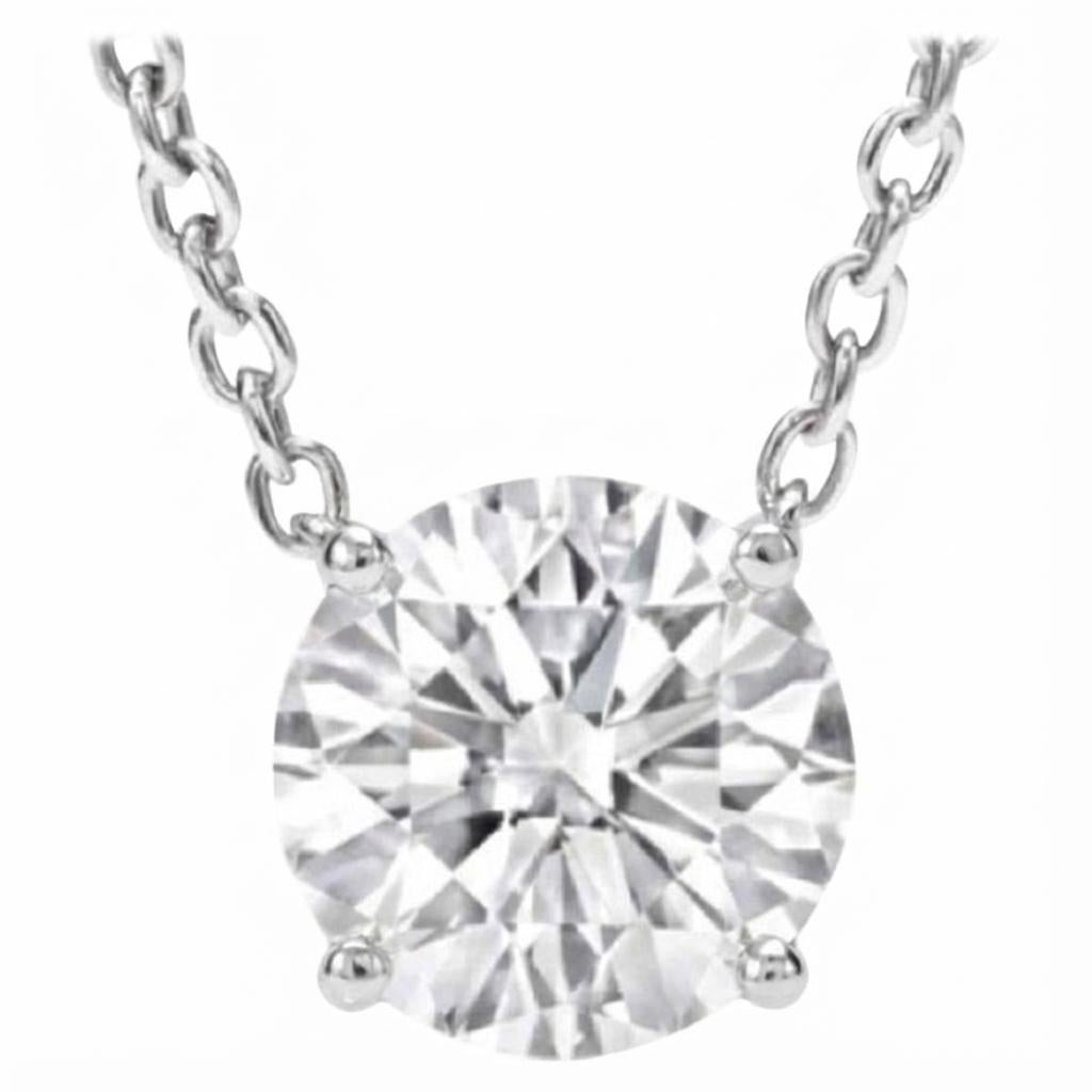 Taille ronde Collier à pendentifs certifié GIA avec 4 tailles rondes et brillantes en vente