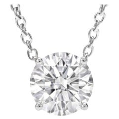 Collier à pendentifs certifié GIA avec 4 tailles rondes et brillantes