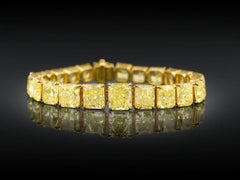GIA Certified 40 Carat Fancy Yellow Diamond Tennis Bracelet