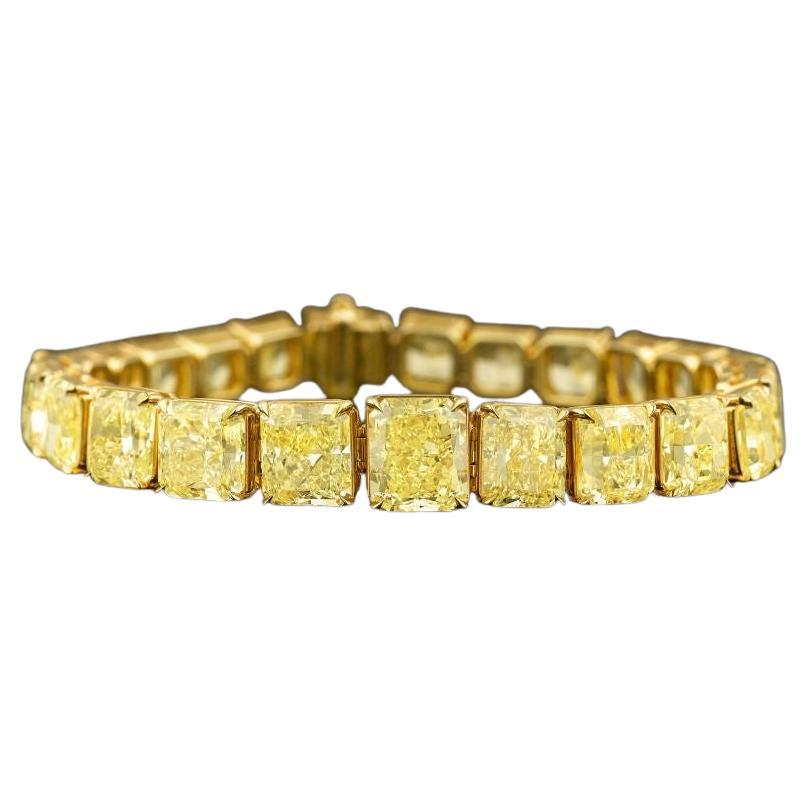 Bracciale da tennis con diamanti gialli fantasia da 40 carati certificati GIA 3