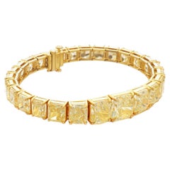 GIA Certified 40 Carat Fancy Yellow Diamond Tennis Bracelet