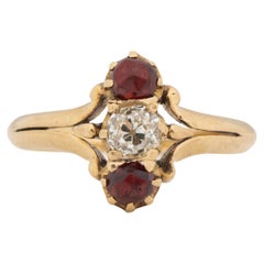 GIA Certified .40 Carat Victorian Diamond 14 Karat Yellow Gold Engagement Ring