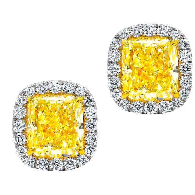 Classic GIA Certified 4.00 Carat Diamond Stud Earrings For Sale at ...