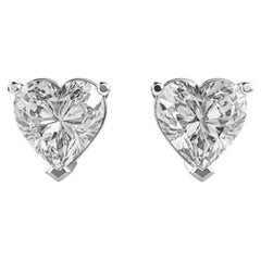 GIA-zertifizierte 4,00 Karat D VS1 Herzform Diamant-Ohrstecker in 18K Gold