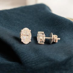 GIA Certified 4.00 Carat D/VS1 Oval Diamond Stud Earrings in 18K White Gold