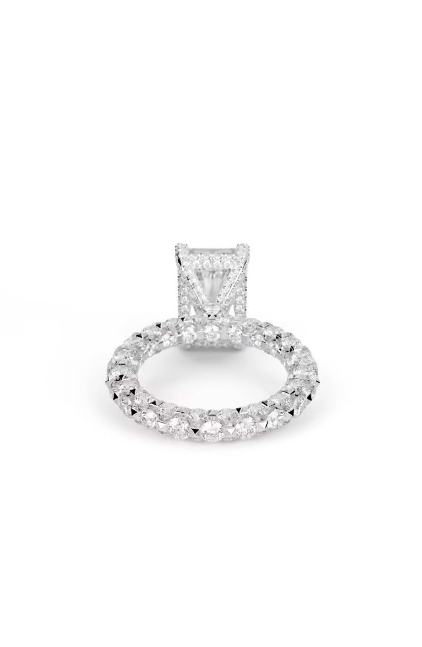 Radiant Cut GIA Certified 4.00 Carat D/VS2 Radiant Shape Diamonds 18K Gold Solitaire Ring For Sale