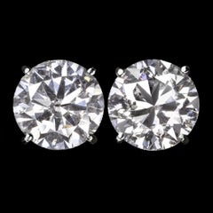 GIA Certified 4.00 Carat E Color Diamond Studs Earrings