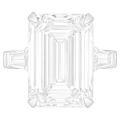 Bague en diamant certifié GIA de 4,00 carats, taille émeraude, pureté irréprochable, platine