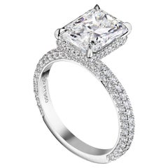 GIA Certified 4.00 Carat F VS2 Radiant Diamond Engagement Ring "Riley"