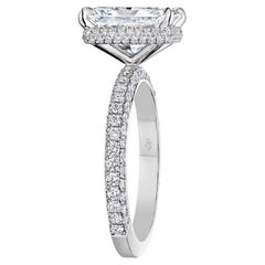 Bague de fiançailles Riley avec diamant radiant de 4,00 carats F VS2 certifié GIA