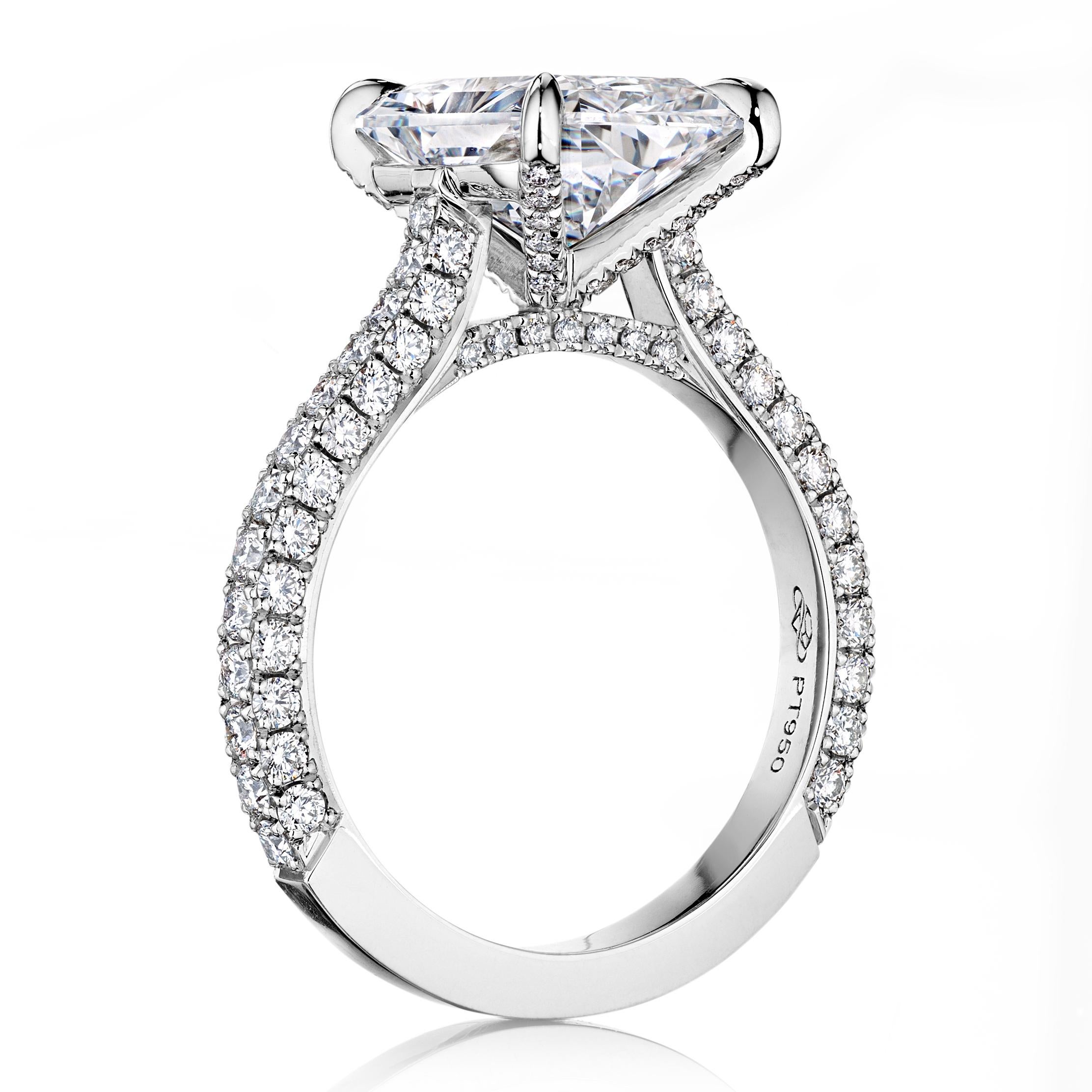 GIA Certified 4.00 Carat F VS2 Radiant Diamond Engagement Ring 