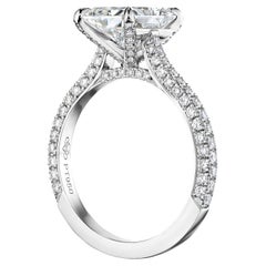 Bague de fiançailles Sabrina avec diamant radiant de 4,00 carats F VS2 certifié GIA