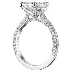 Anello di fidanzamento con diamante radiante "Sabrina" certificato GIA da 4,00 carati F VS2