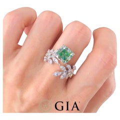 GIA Certified 4.00 Carat Green Diamond Ring in 18K White Gold
