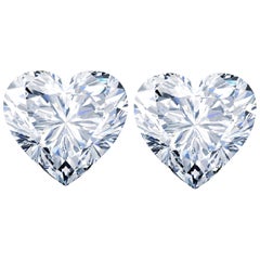 Boucles d'oreilles en forme de cœur de 3::81 carats:: certifiées par le GIA:: avec diamant VS