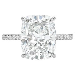 GIA Certified 4.00 Carat Natural Diamond 18K Gold Solitaire Ring