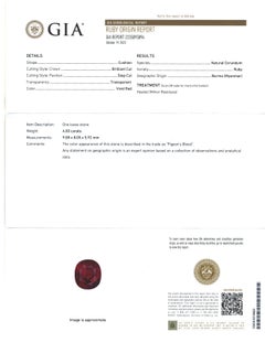 GIA Certified 4.00 Carat Pigeon's Blood Burmese Ruby and Diamond 3-Stone Ring