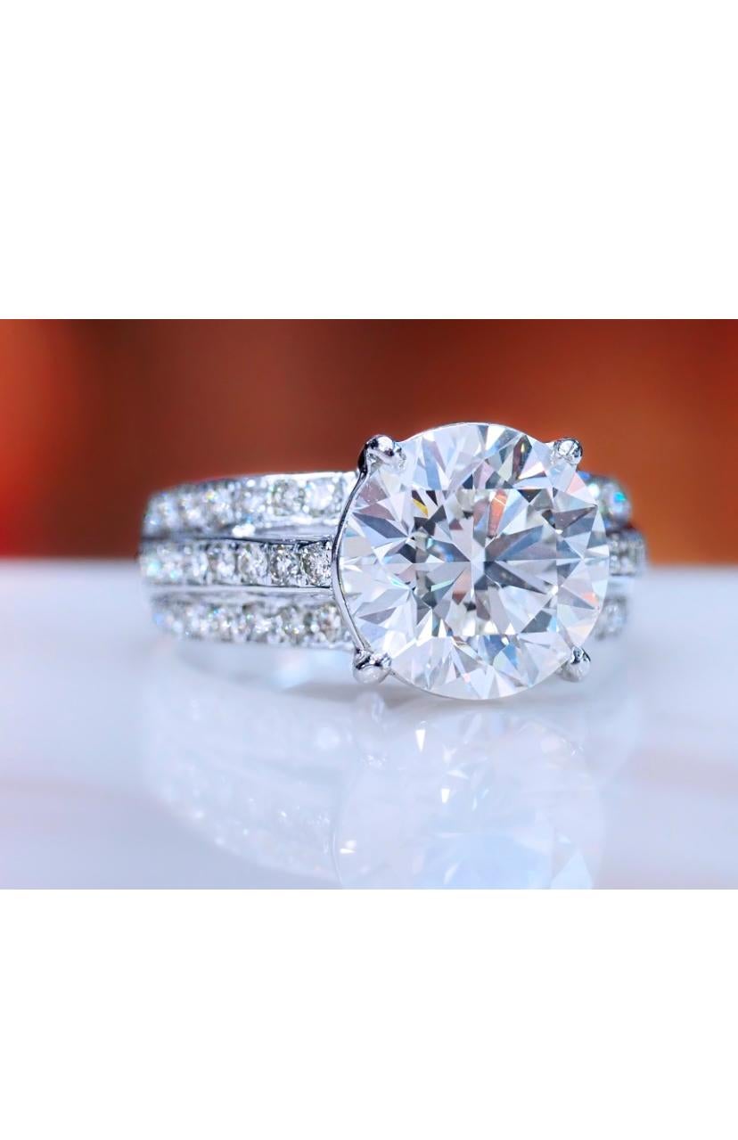 GIA-zertifizierter Solitär-Ring, 4,00 Karat runder natürlicher Diamant 18k Gold Solitär (Rundschliff) im Angebot