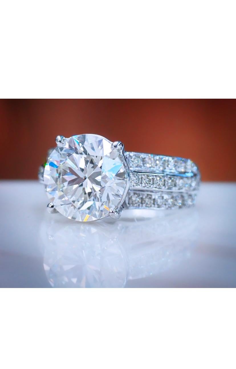 GIA-zertifizierter Solitär-Ring, 4,00 Karat runder natürlicher Diamant 18k Gold Solitär im Zustand „Neu“ im Angebot in Massafra, IT